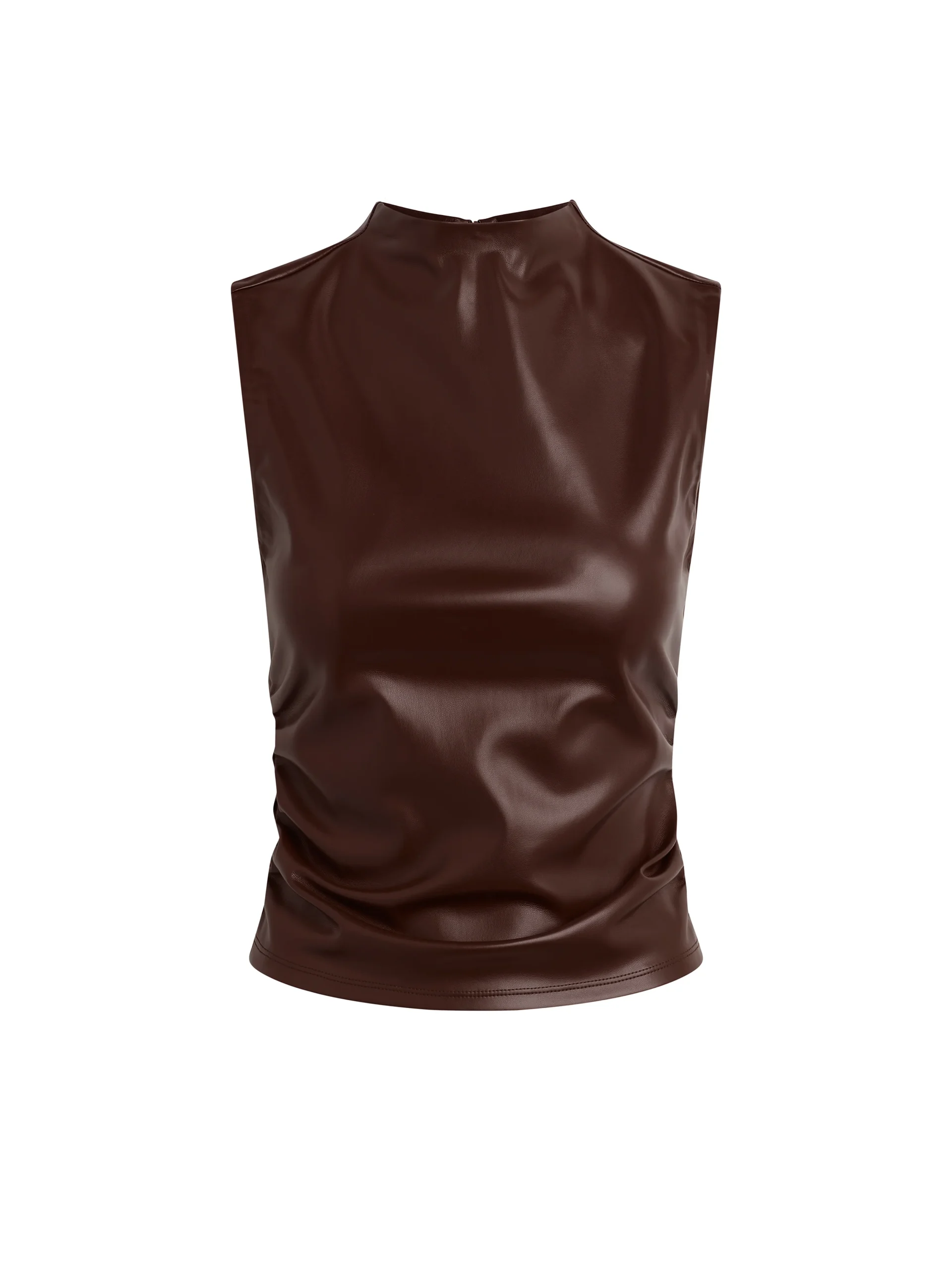 Vegan Leather Ruched Top - Image 9