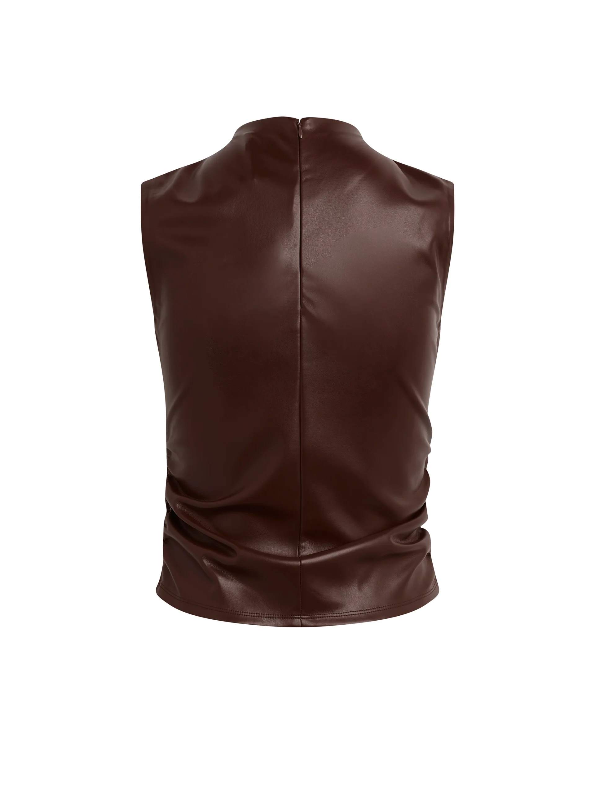Vegan Leather Ruched Top - Image 10