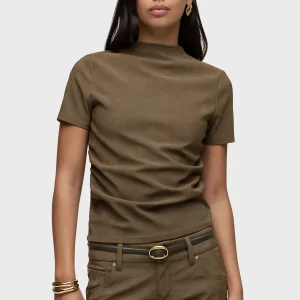 Faux Suede Ruched Top