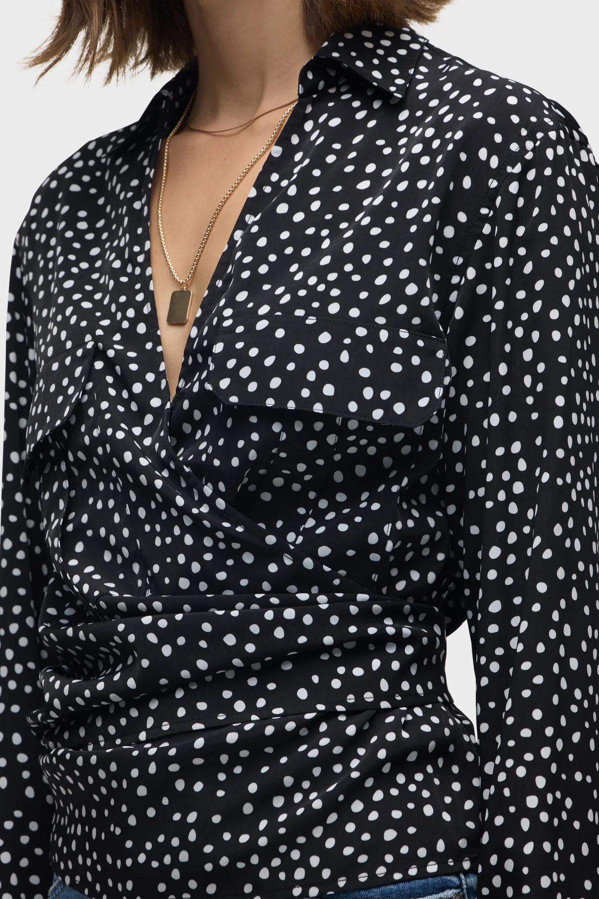 Long Sleeve Wrap Shirt - Image 4