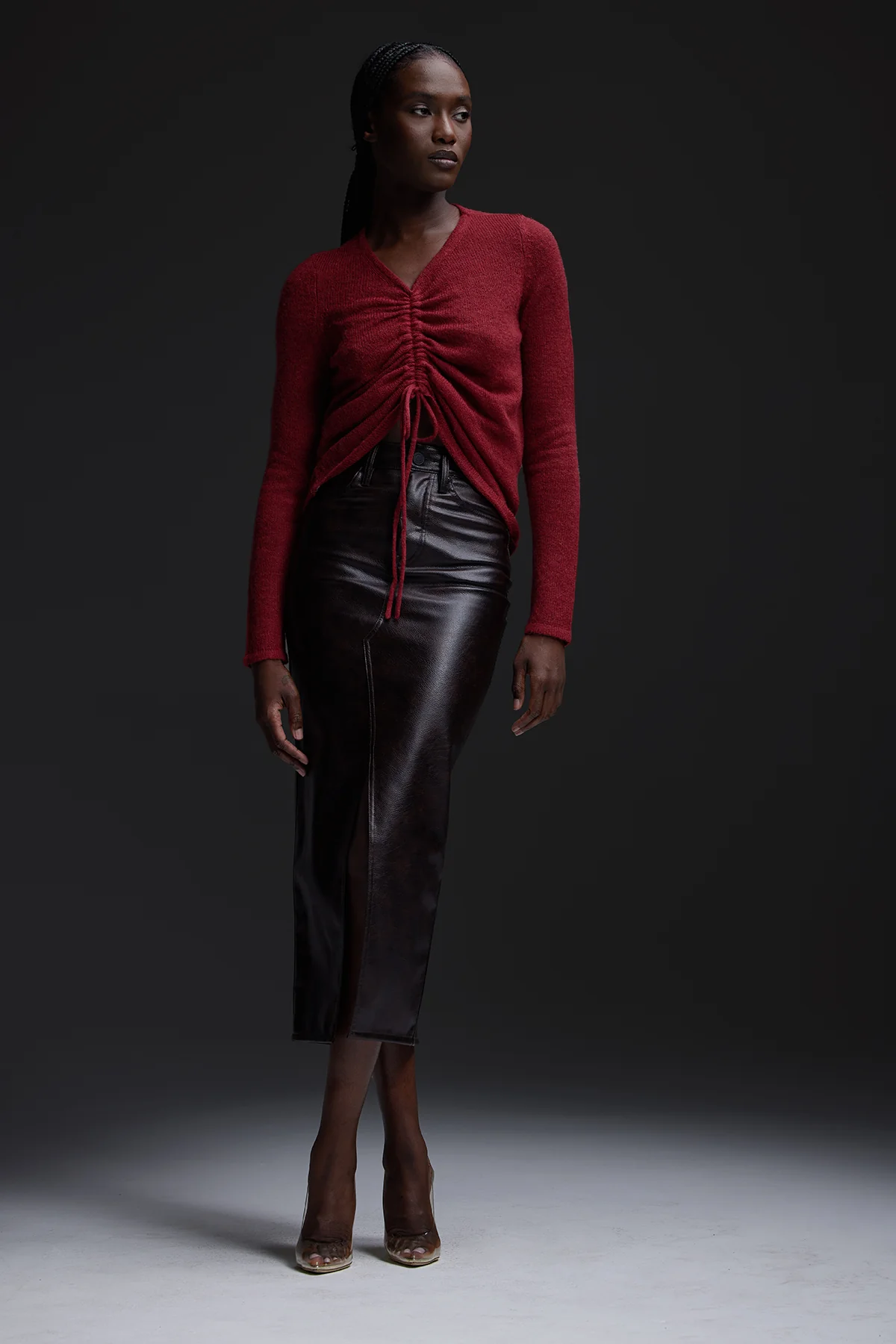 Ruched Long Sleeve Sweater - Image 9