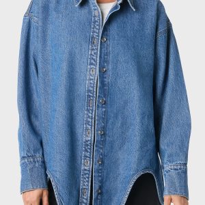 Denim Shirt With Hem Detail