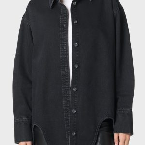 Denim Shirt With Hem Detail