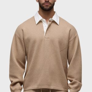 Long Sleeve Contrast Polo