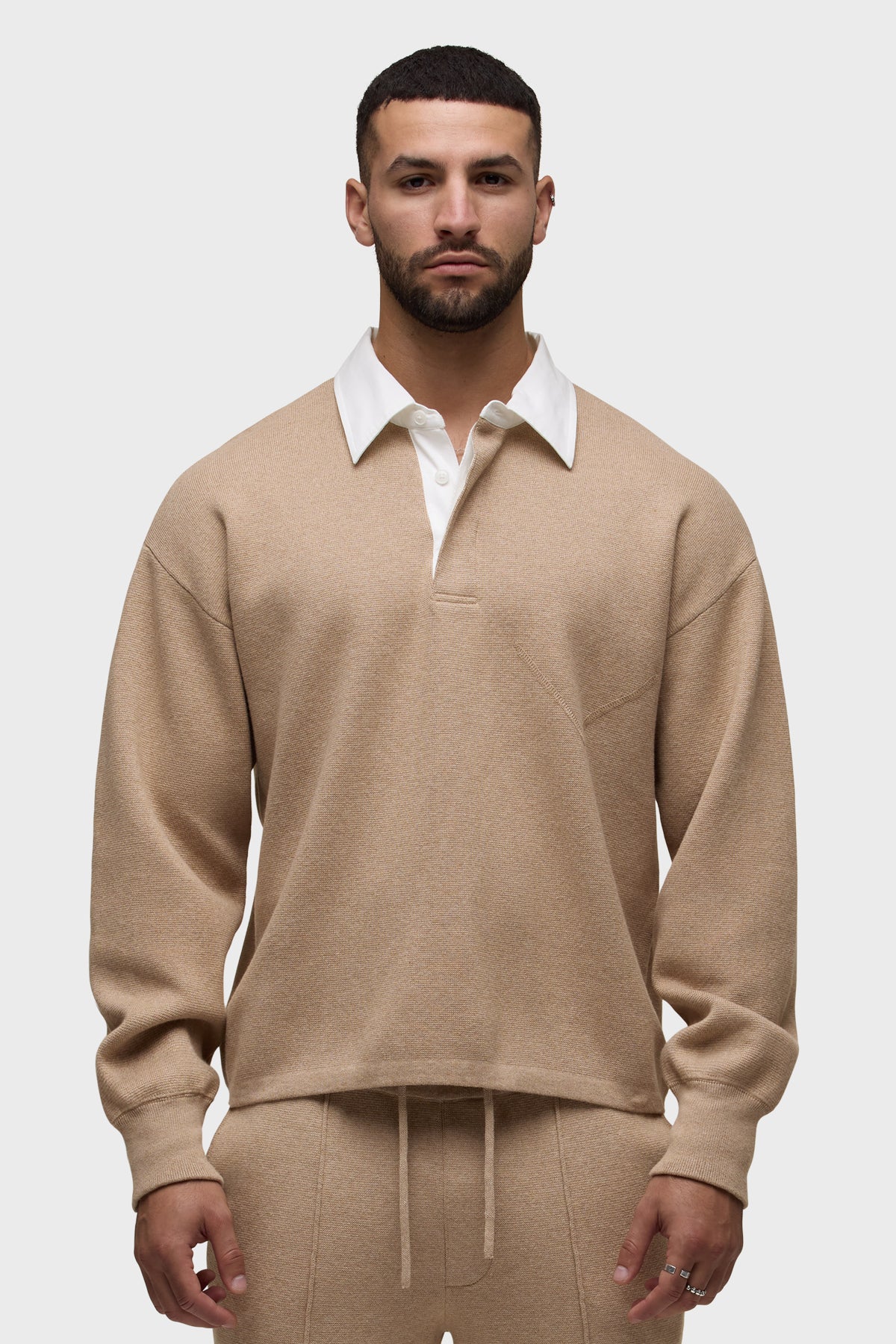Long Sleeve Contrast Polo
