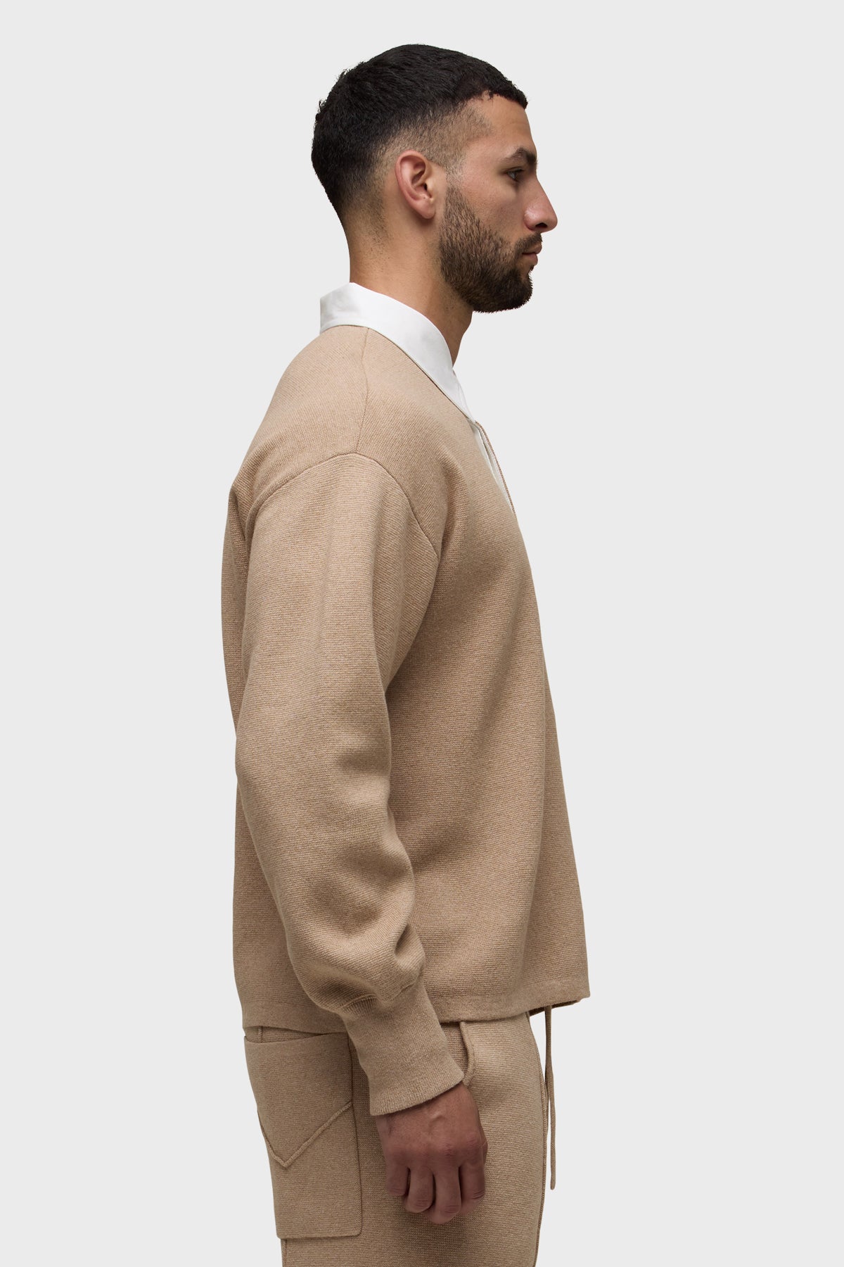 Long Sleeve Contrast Polo - Image 2