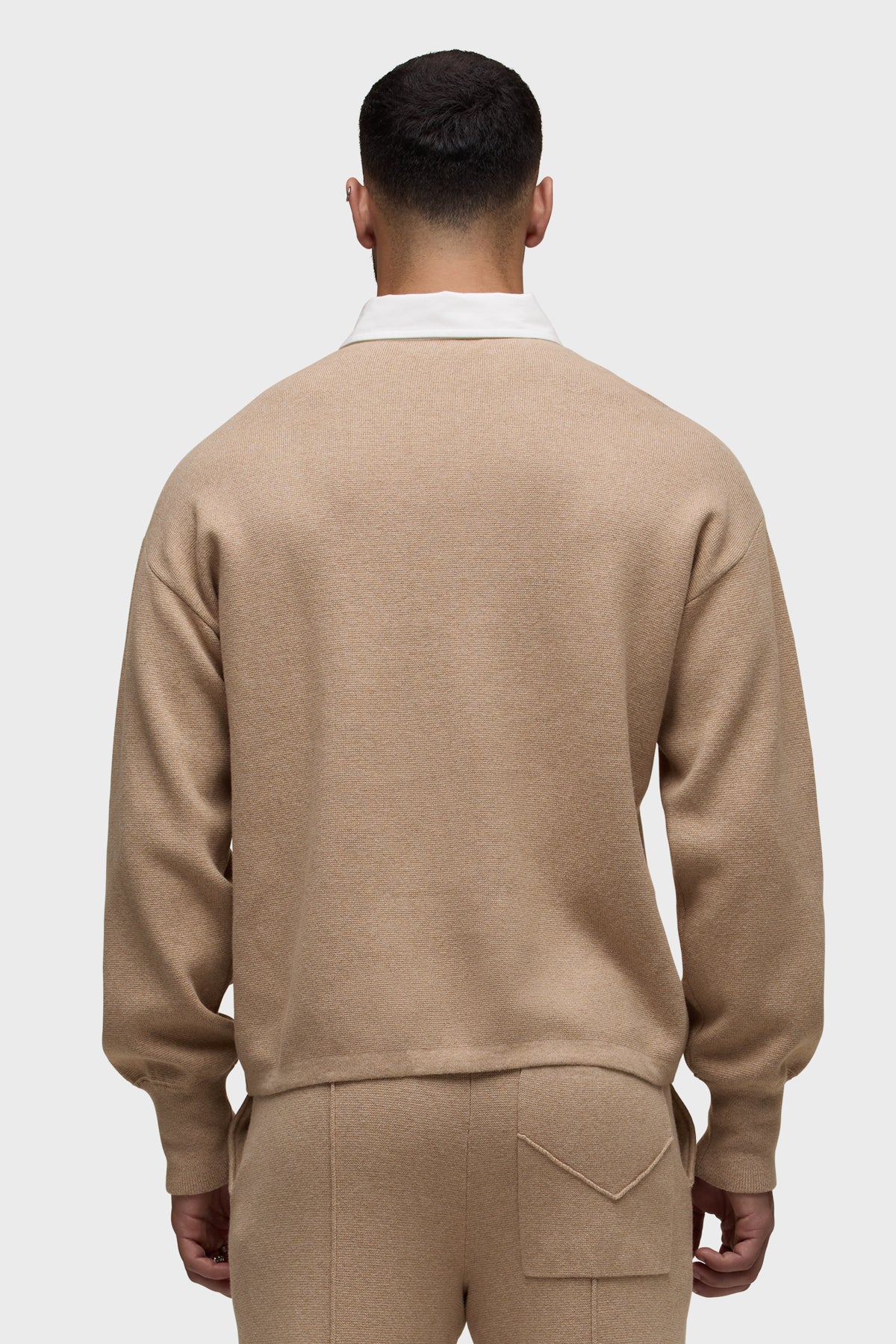 Long Sleeve Contrast Polo - Image 3