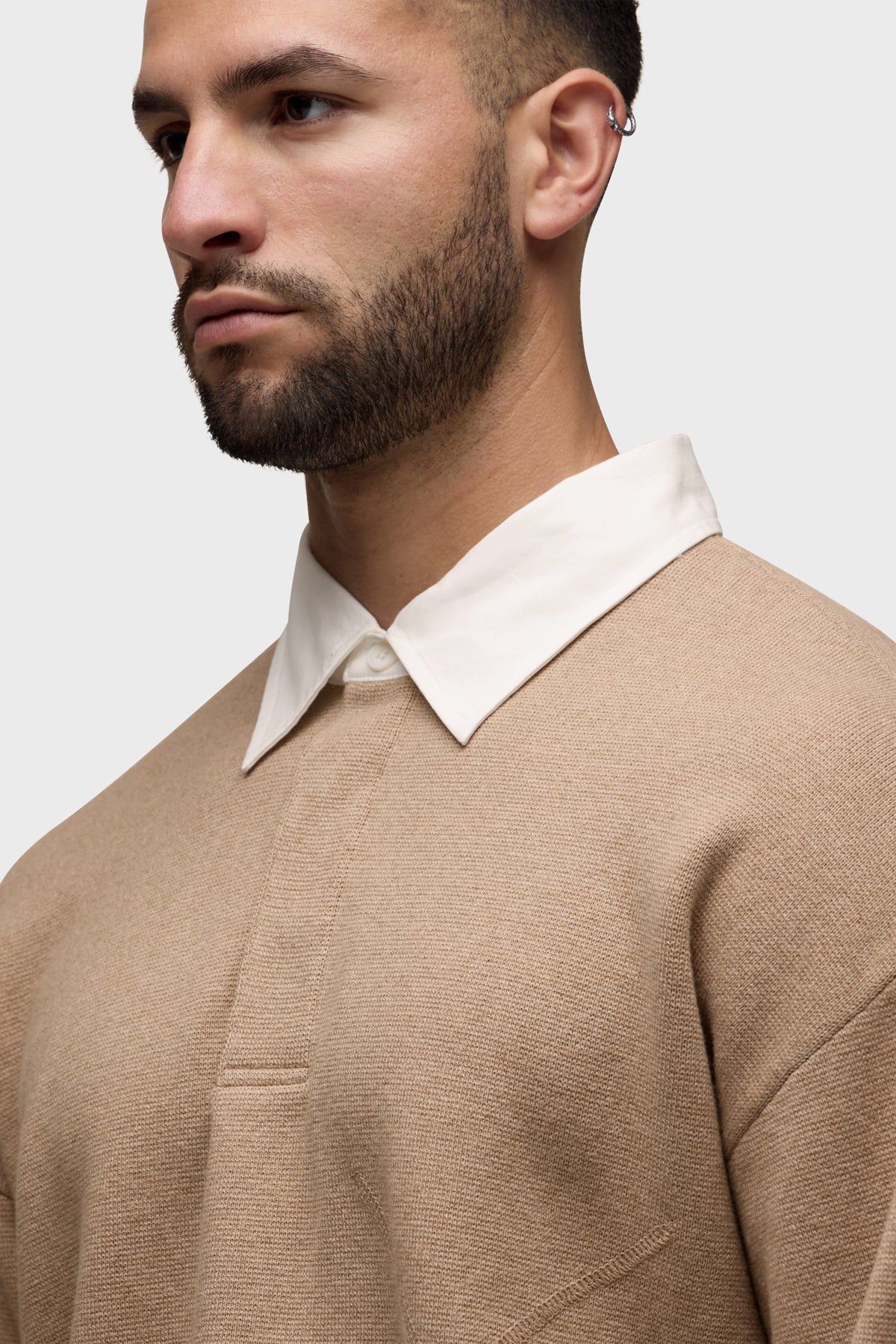 Long Sleeve Contrast Polo - Image 4