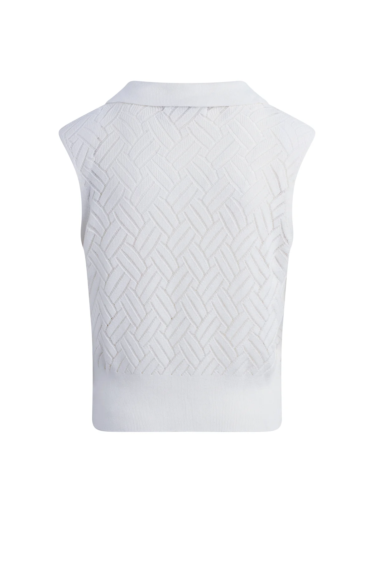 Knitted Sleeveless Collared Top - Image 10