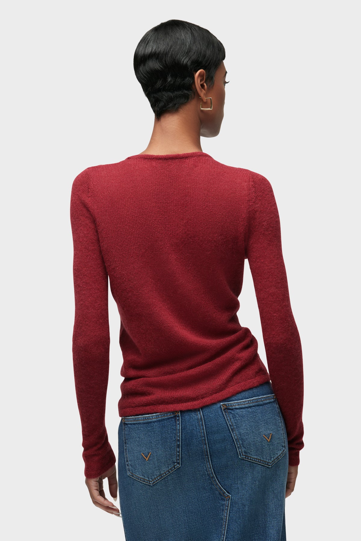 Ruched Long Sleeve Sweater - Image 3