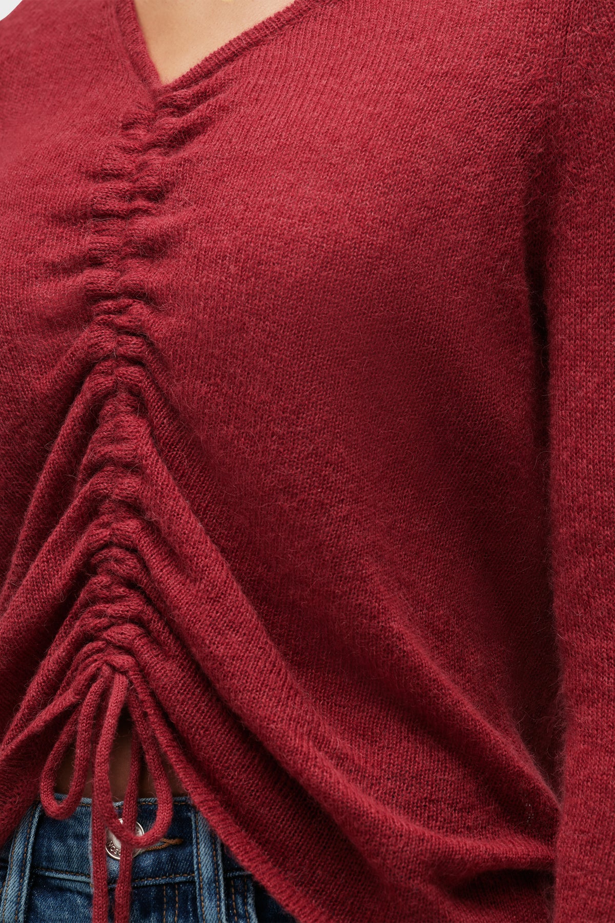 Ruched Long Sleeve Sweater - Image 4